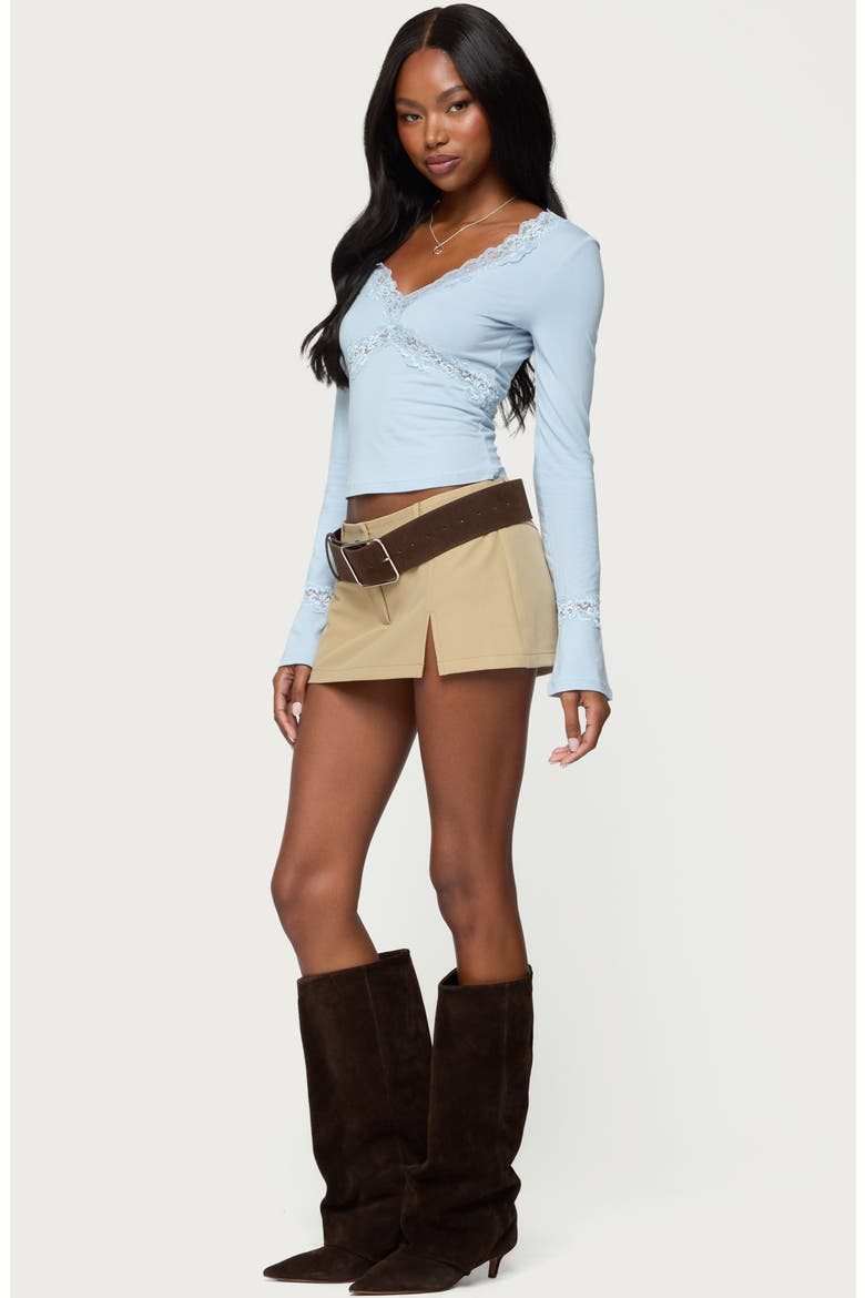 Mathilda Lace Trim Top, Alternate, color, LIGHT-BLUE