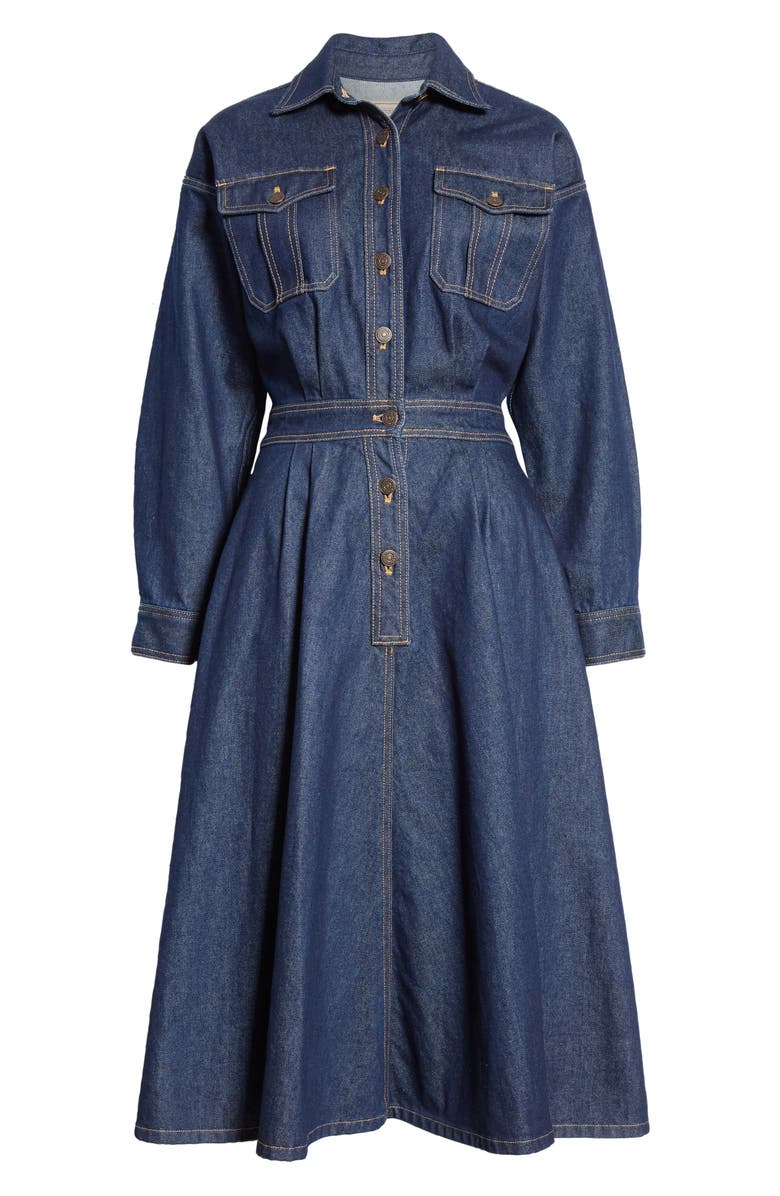 Polo Ralph Lauren Long Sleeve A-Line Denim Dress, Alternate, color, 