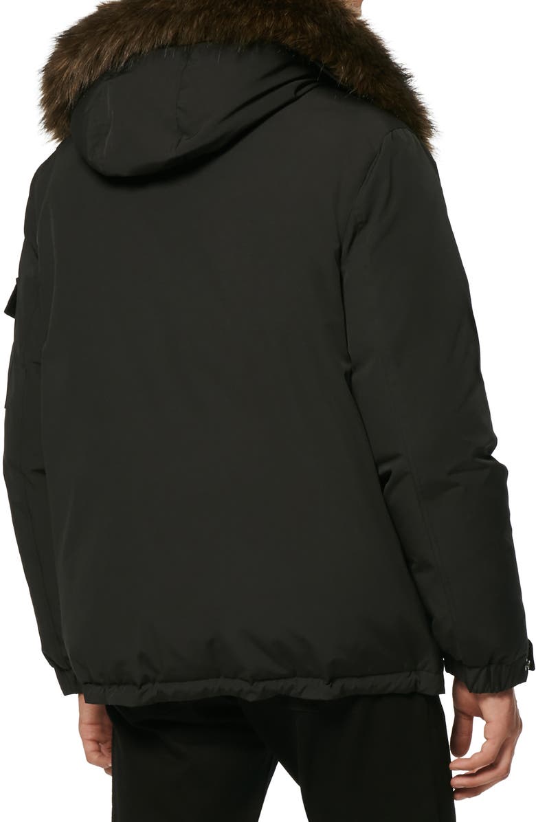 Andrew Marc Daytona Faux Fur Trim Hooded Down Snorkel Jacket, Alternate, color, 