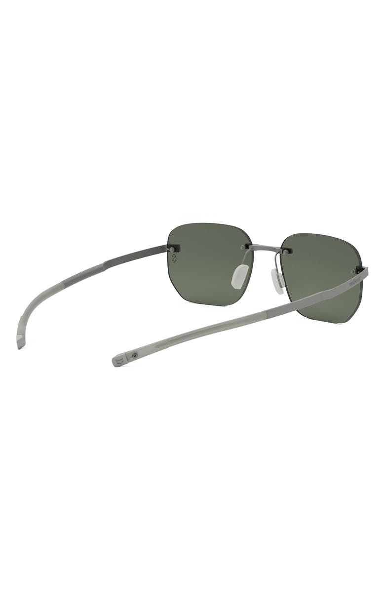 TAG Heuer Flex 55mm Polarized Geometric Sunglasses, Alternate, color, Matte Palladium / Green Polar