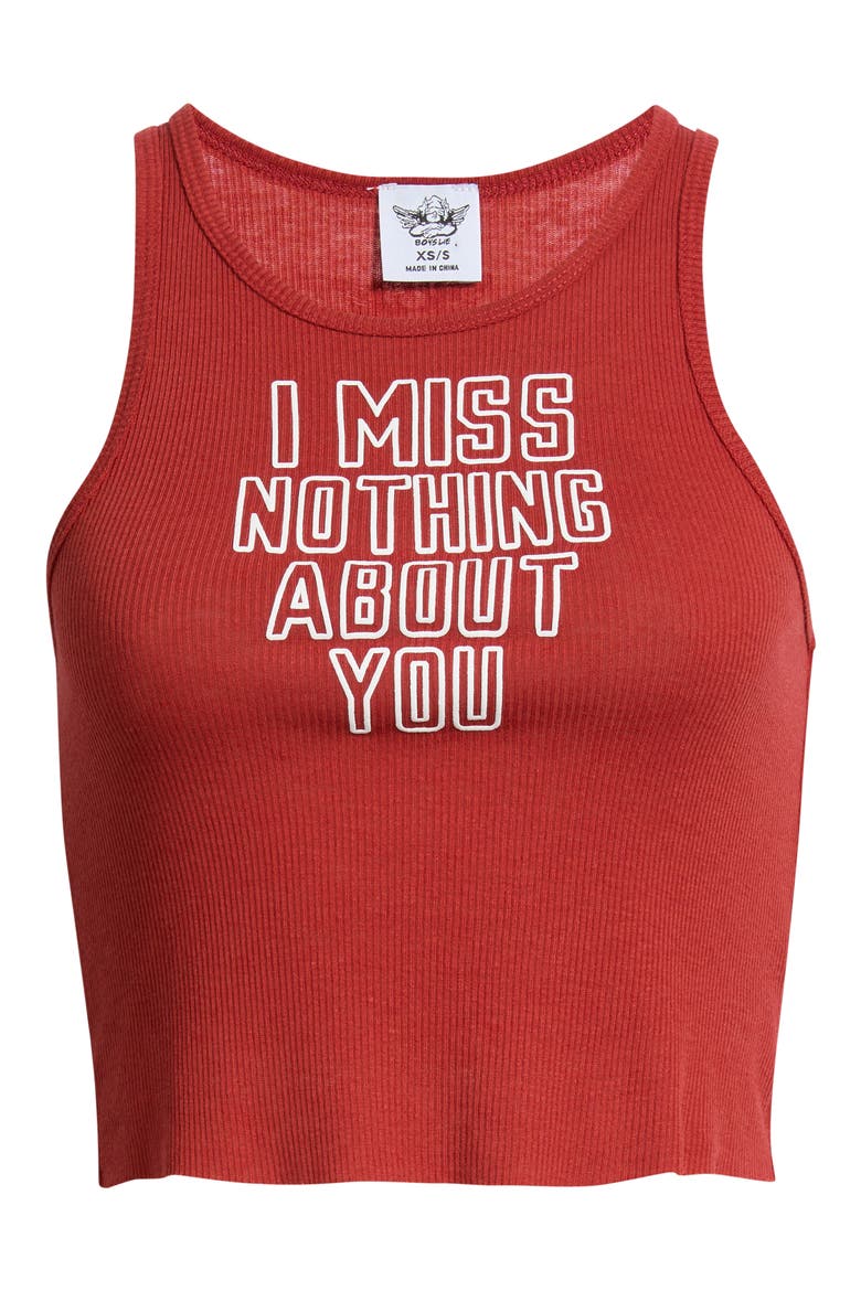 I Miss Nothing Graphic Crop Tank, Alternate, color, RED