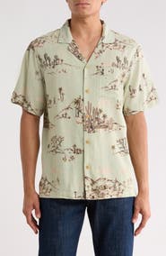 Lucky Brand Desert Print Camp Shirt