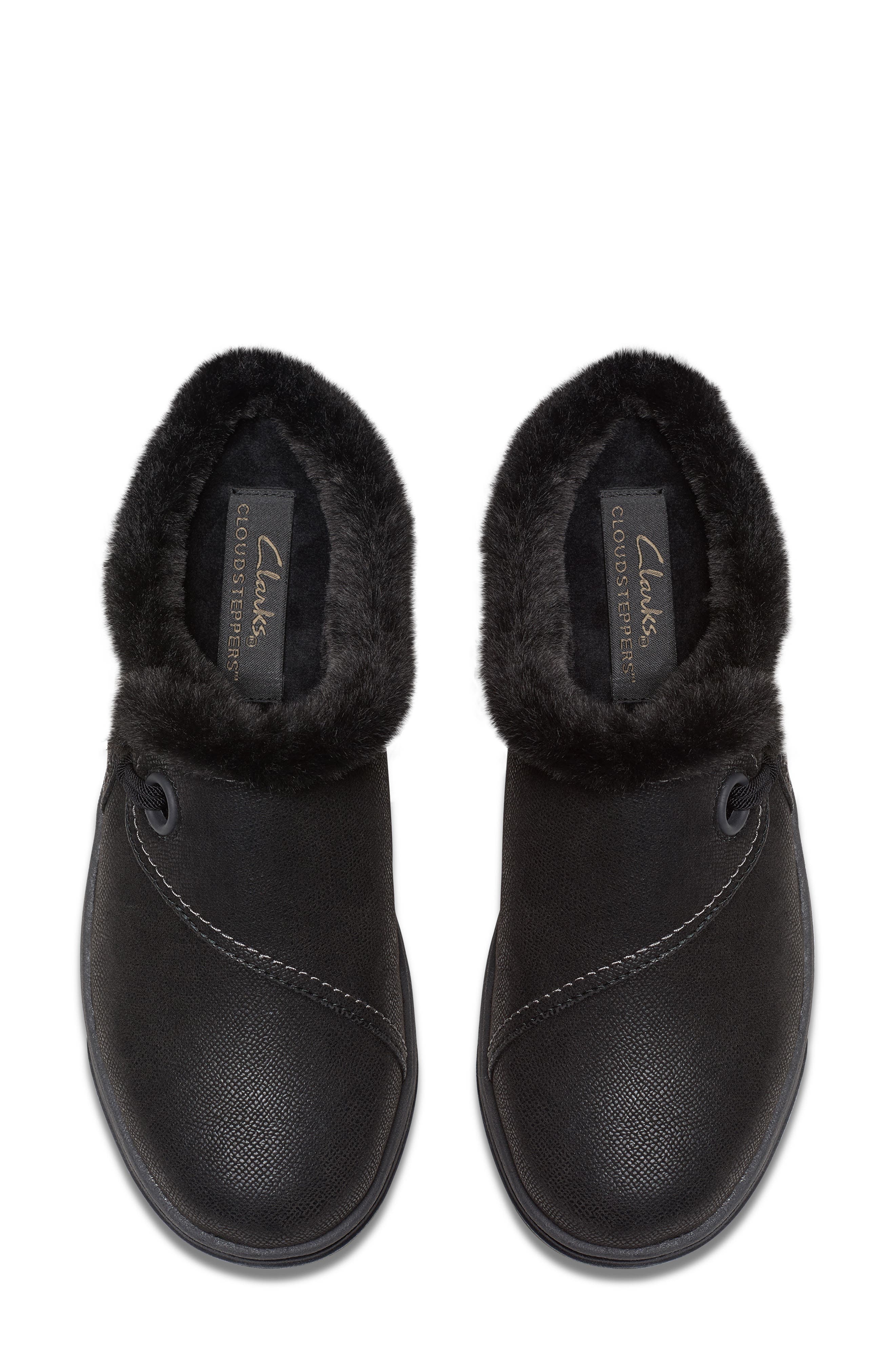 Clarks<sup>®</sup> Breeze Myth Faux Fur Lined Slipper - Wide Width Available, Alternate, color, Black