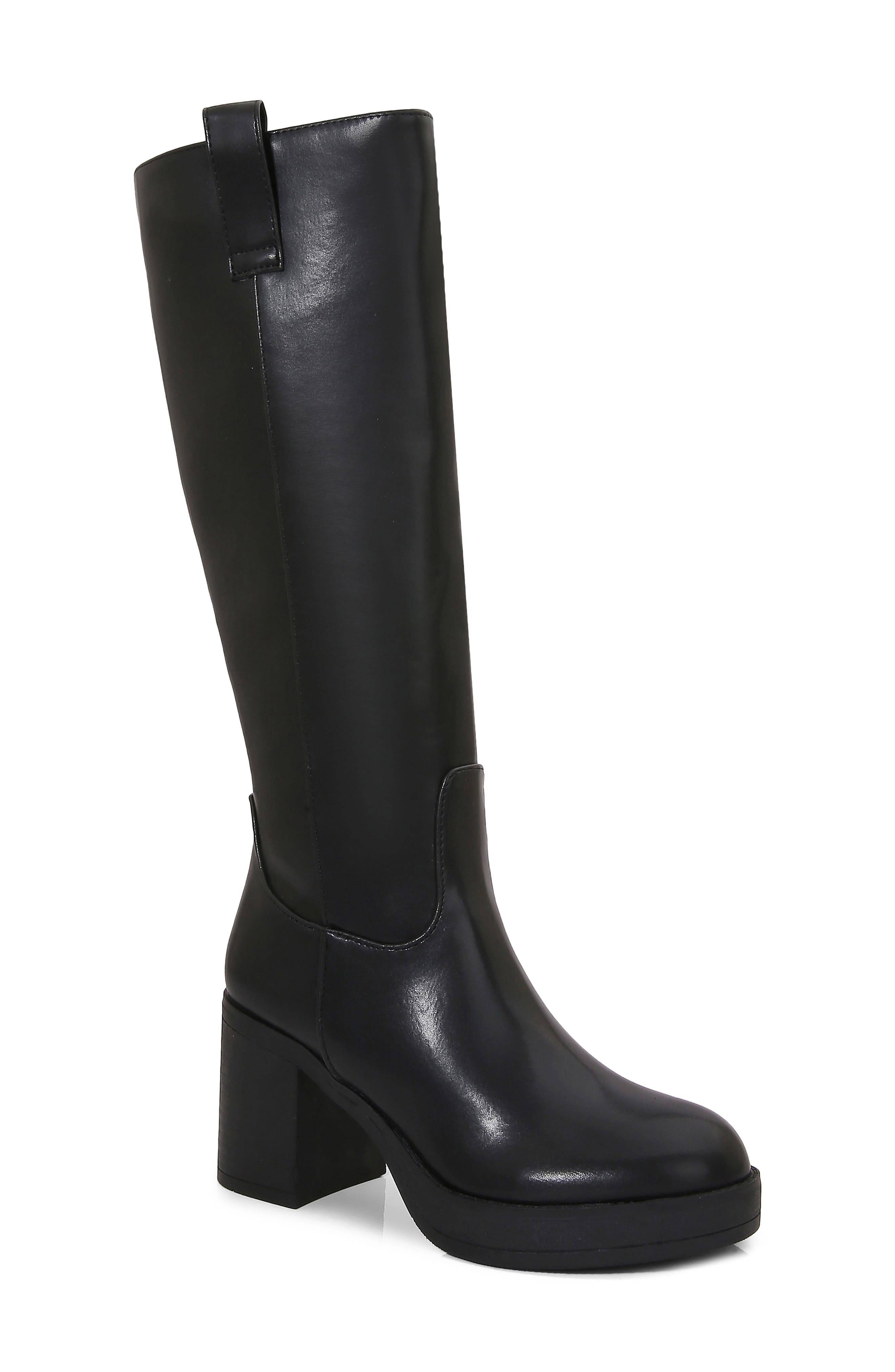 Berness Knee High Block Heel Boot In Black