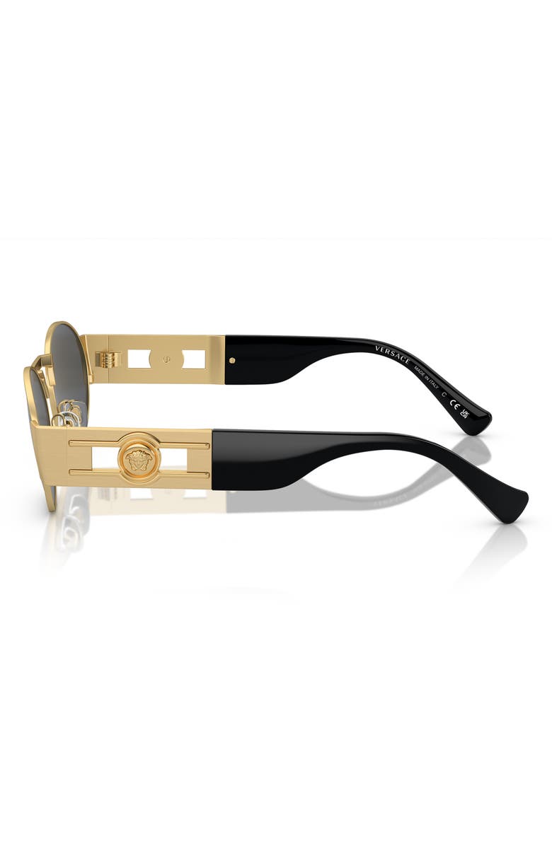 Versace 56mm Oval Sunglasses, Alternate, color, Matte Gold / Dark Grey
