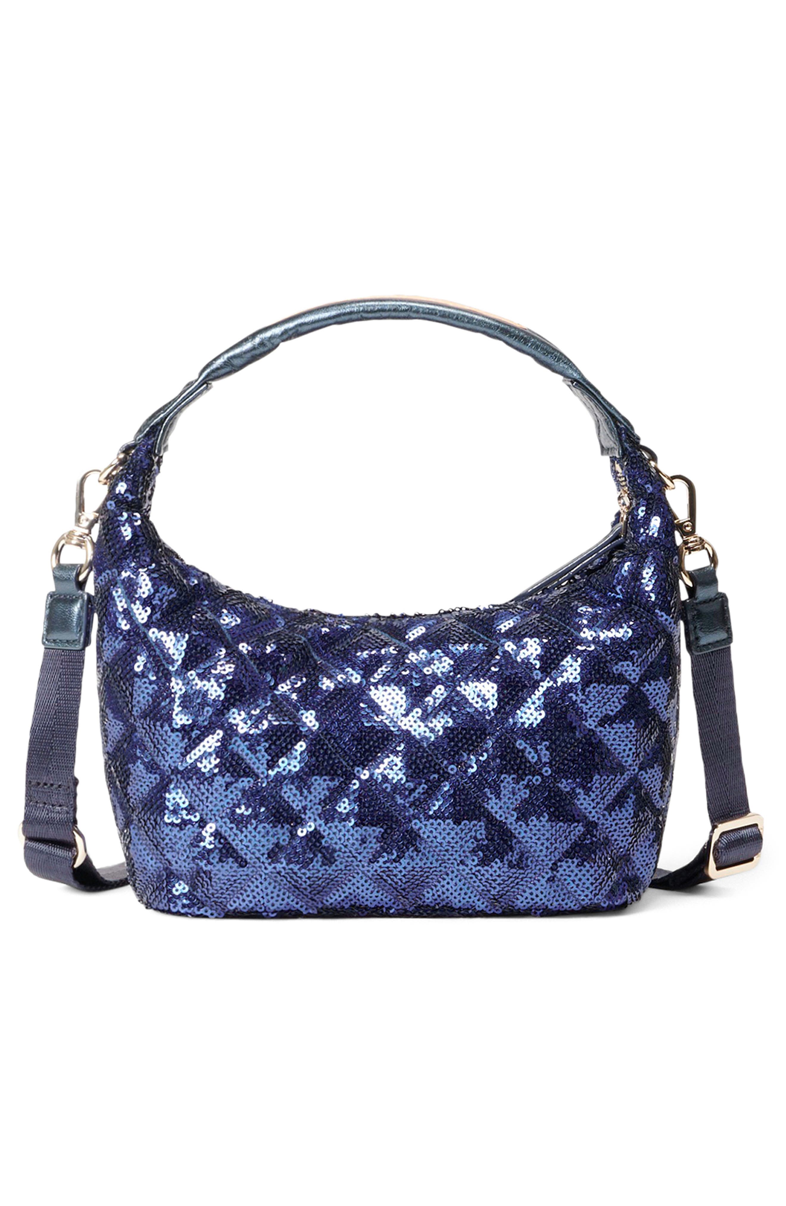 Mini Metro Sequin Top Handle Bag, Alternate, color, SAPPHIRE SEQUIN