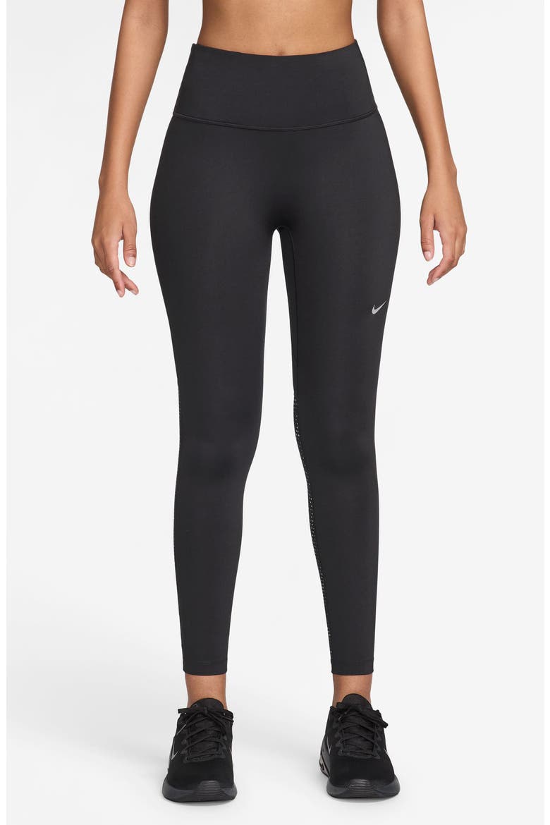 Dri-FIT Tempo High Waist 7/8 Leggings, Main, color, BLACK/ REFLECTIVE SILVER