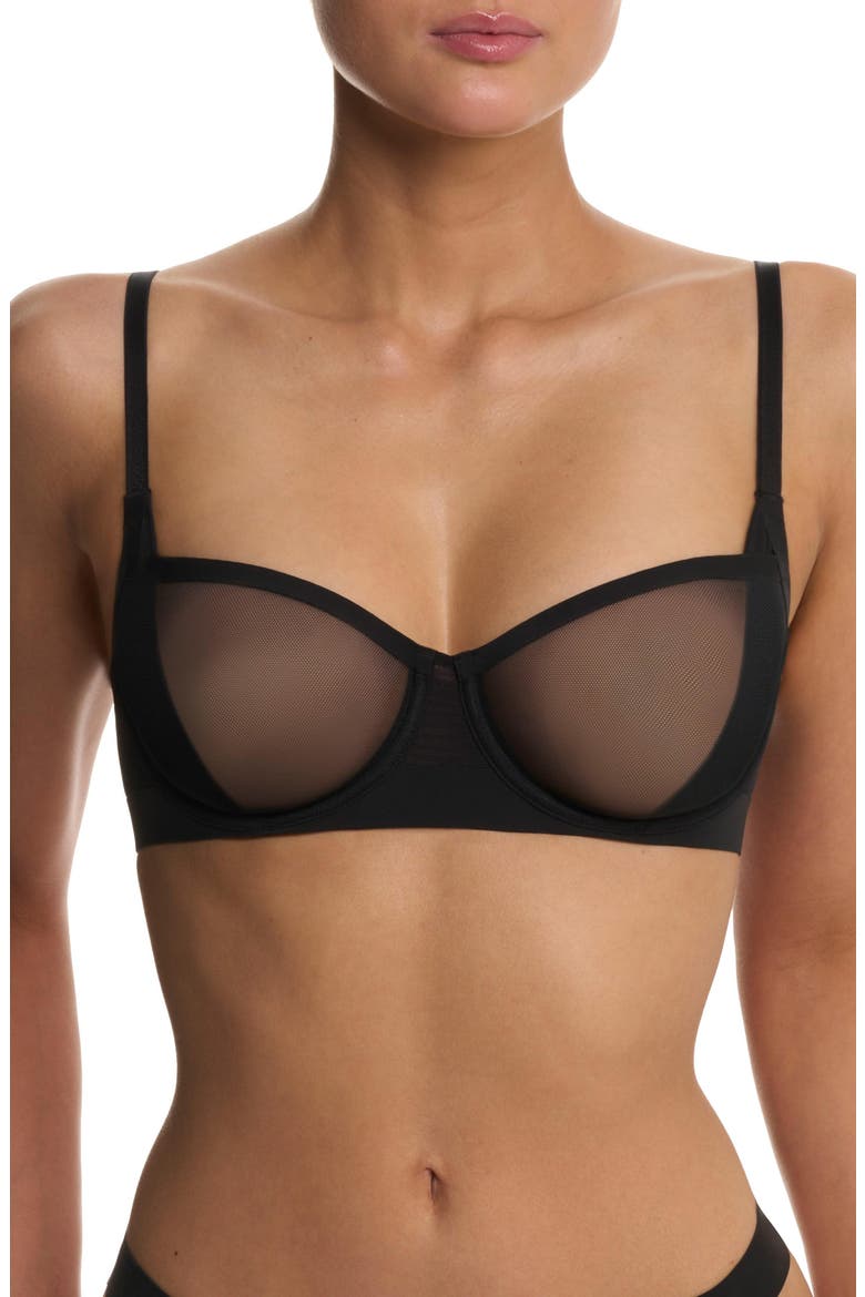 True Zen Mesh Balconette Bra, Main, color, Black