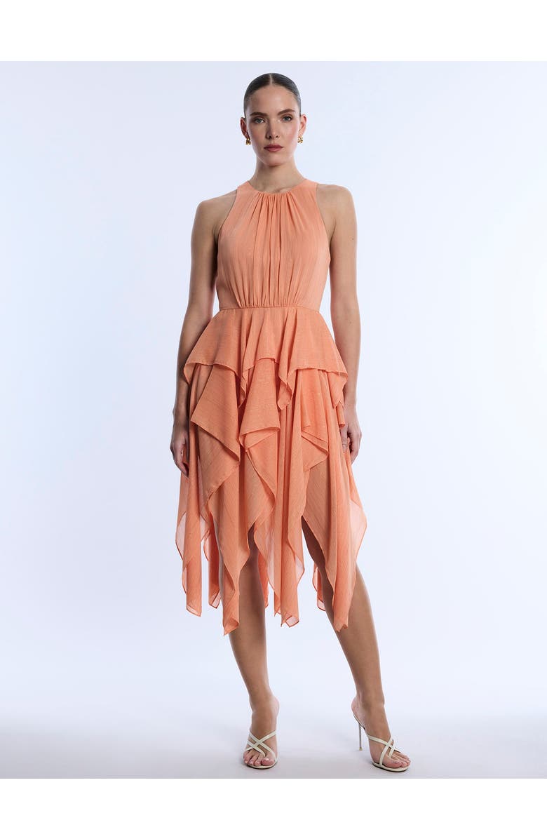 BCBGMAXAZRIA Ruffle Skirt Dress, Main, color, Apricot