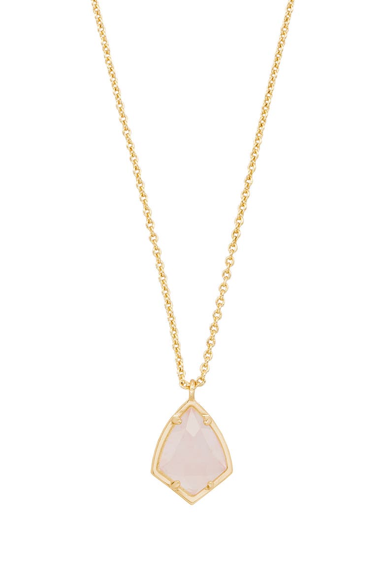 'Cory' Semiprecious Stone Pendant Necklace, Alternate, color, ROSE QUARTZ/ GOLD