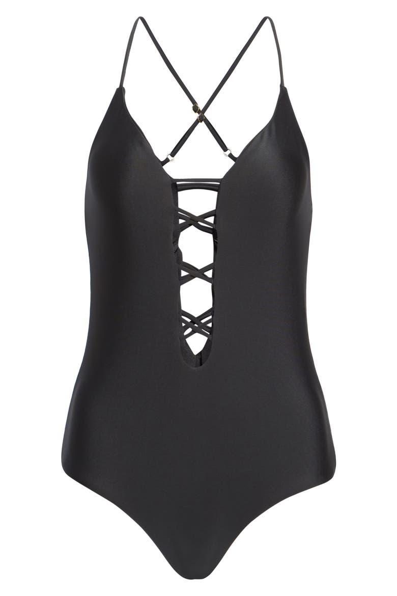 BCA Move Along One-Piece Swimsuit, Alternate, color, BLACK