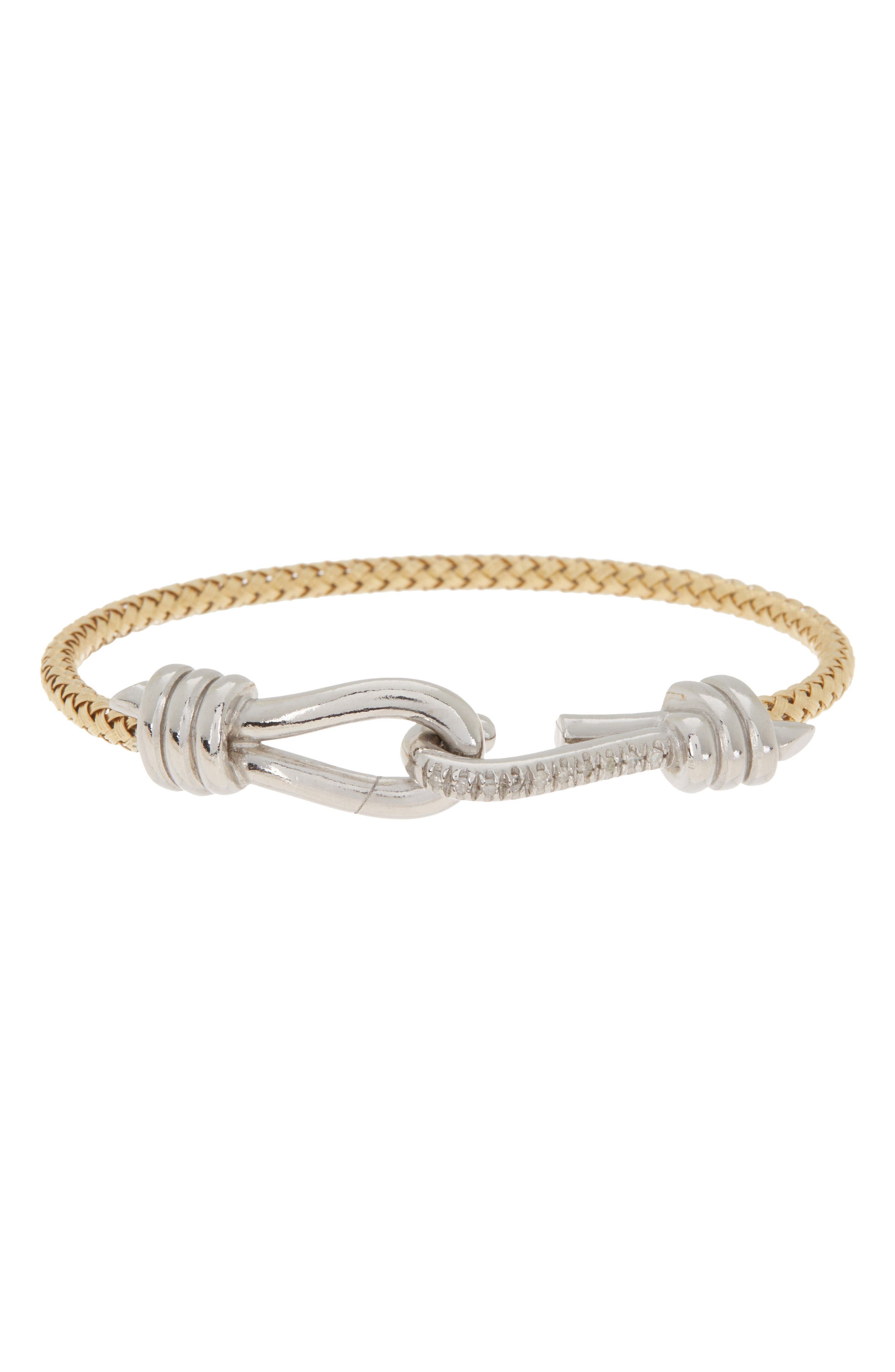 MESHMERISE 18K Gold Plated Diamond Bangle Bracelet - 0.12 ctw