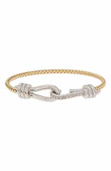 MESHMERISE 18K Gold Plated Diamond Bangle Bracelet - 0.12 ctw