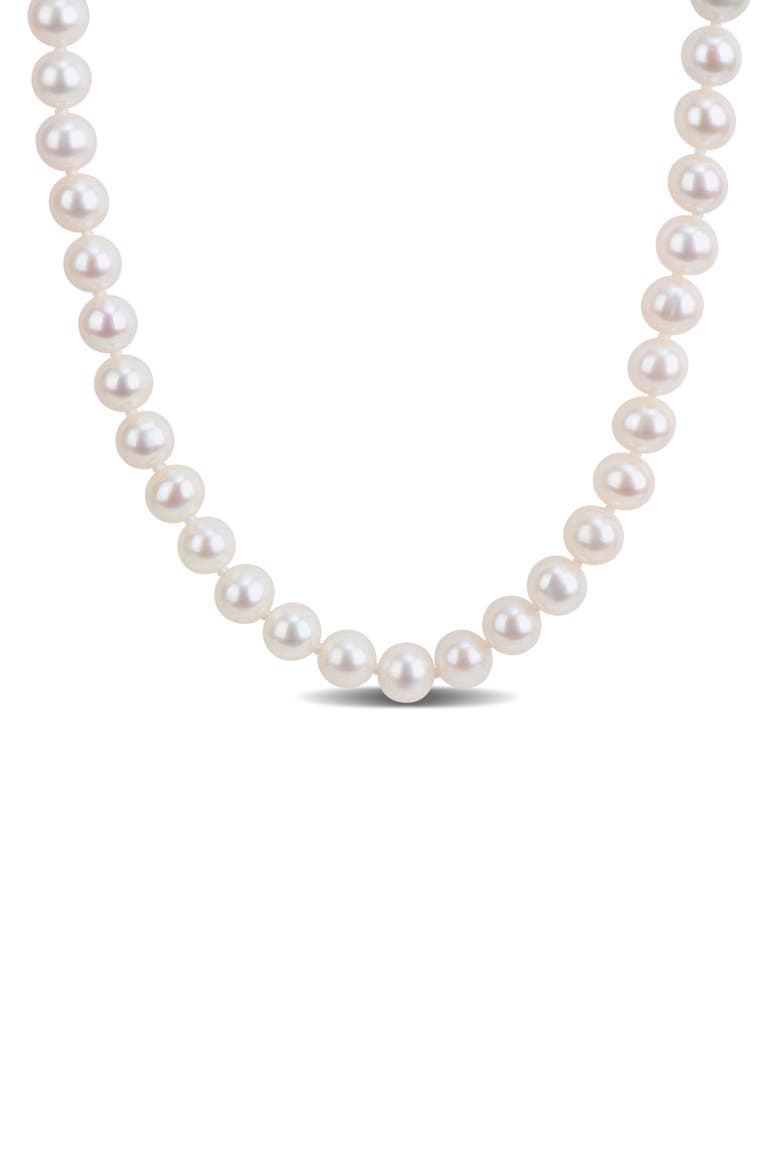 Cultured Pearl Strand Necklace, Main, color, WHITE