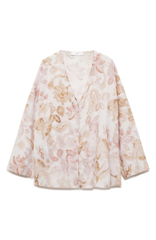 Mango Floral Cotton Pajama Shirt