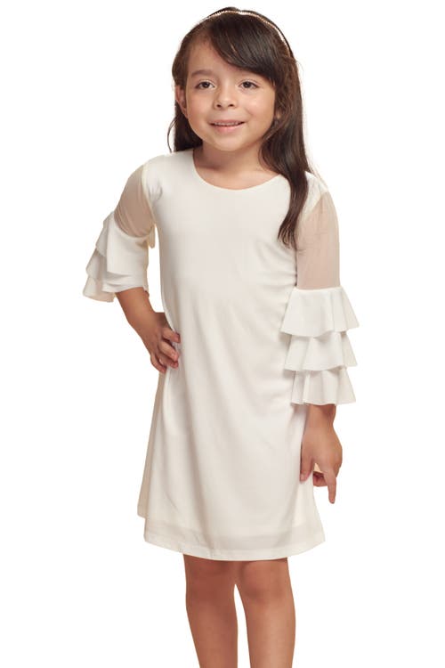 Un Deux Trois Tiered Sleeeve Dress In White