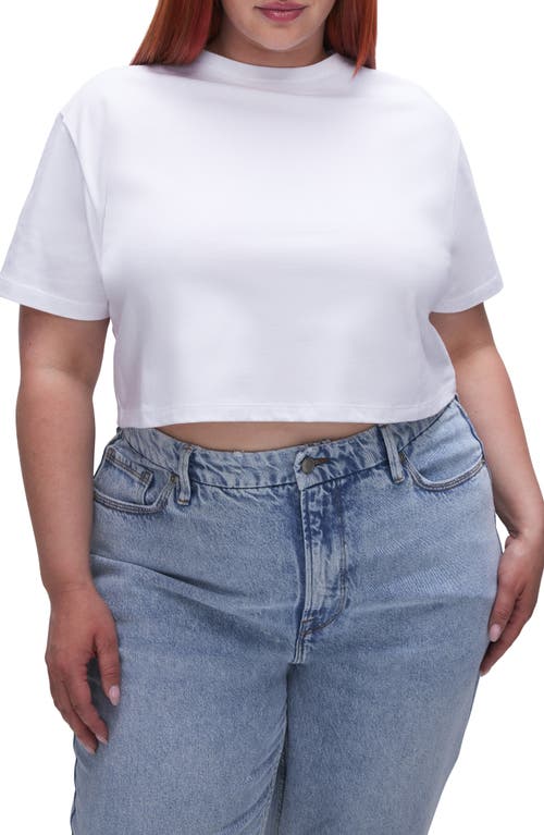 GOOD AMERICAN GOOD AMERICAN CROP COTTON T-SHIRT