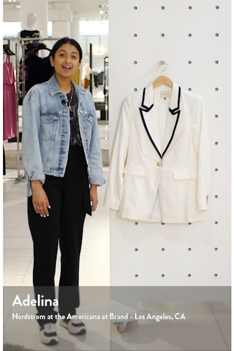 Contrast Collar Linen Blend Blazer video