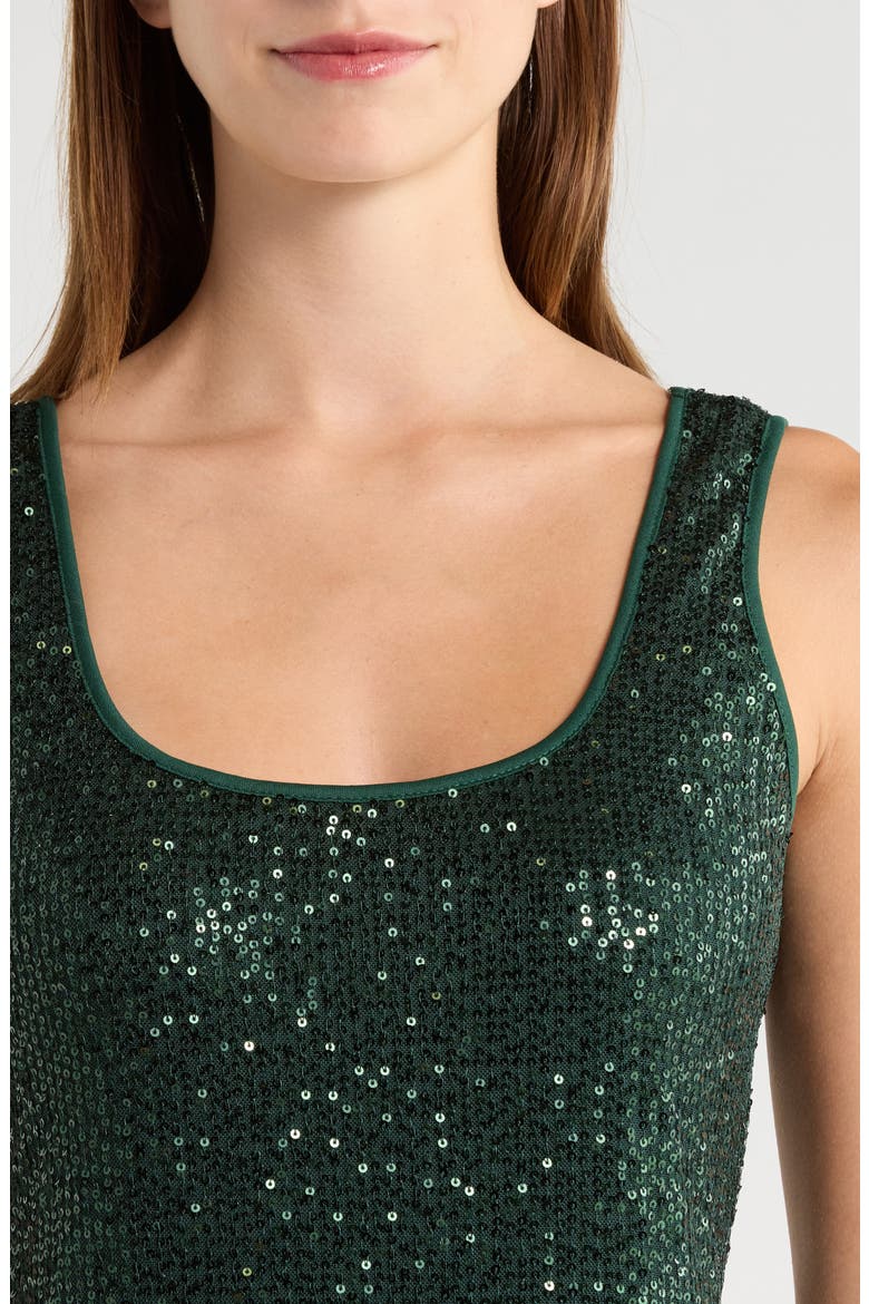 Kamari Sequin Tank Dress, Alternate, color, EMERALD