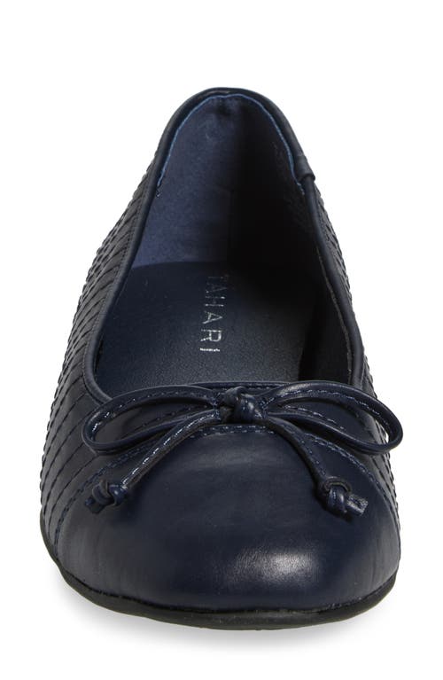 T Tahari Villa Quilted Ballet Flat In Navy