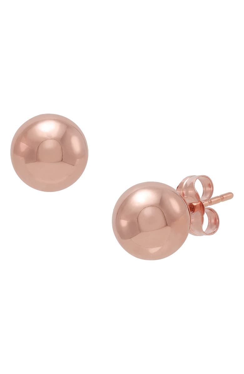 Frankie & Zoe Ball Button Stud Earrings, Main, color, Rose Gold