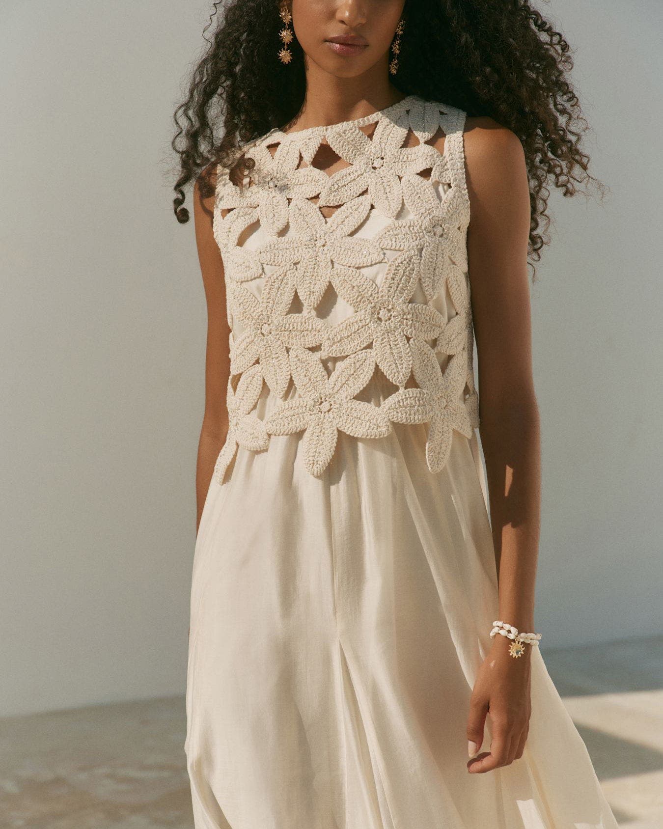 Cotton Blend Sleeveless Crochet Maxi Dress (Women) | Nordstrom