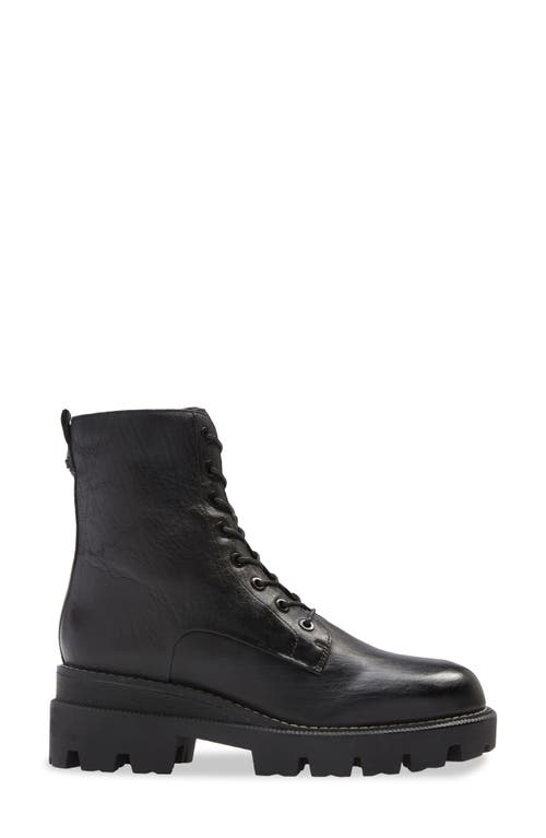 Sam Edelman Women Garret Combat Platform Boot In Black Leather In Black