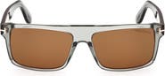 TOM FORD 58mm Philippe Polarized Rectangular Sunglasses