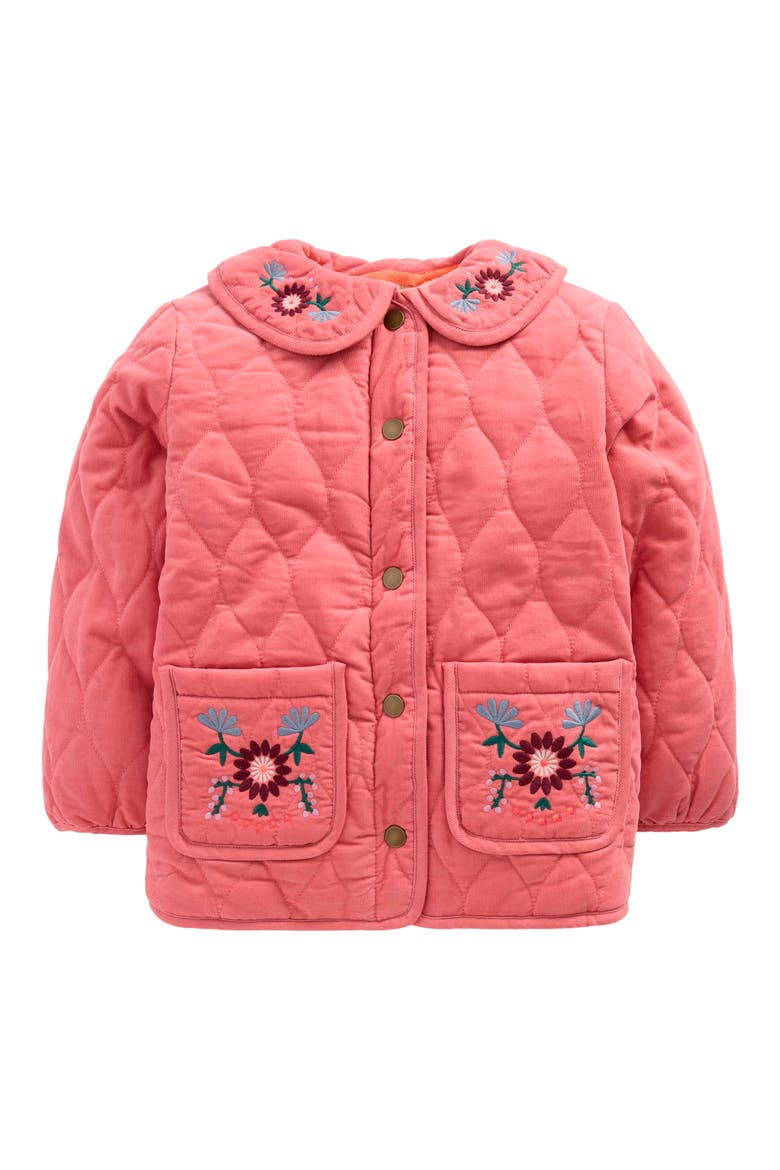 Kids' Embroidered Quilted Corduroy Jacket, Main, color, FLORAL EMBROIDERY