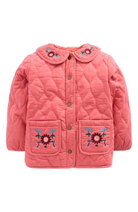 Kids' Embroidered Quilted Corduroy Jacket