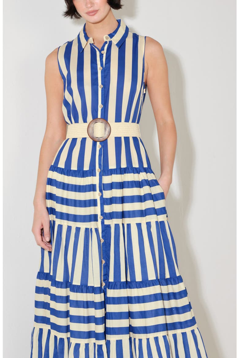 Stripe Sleeveless Maxi Dress, Alternate, color, BLUE/ IVORY
