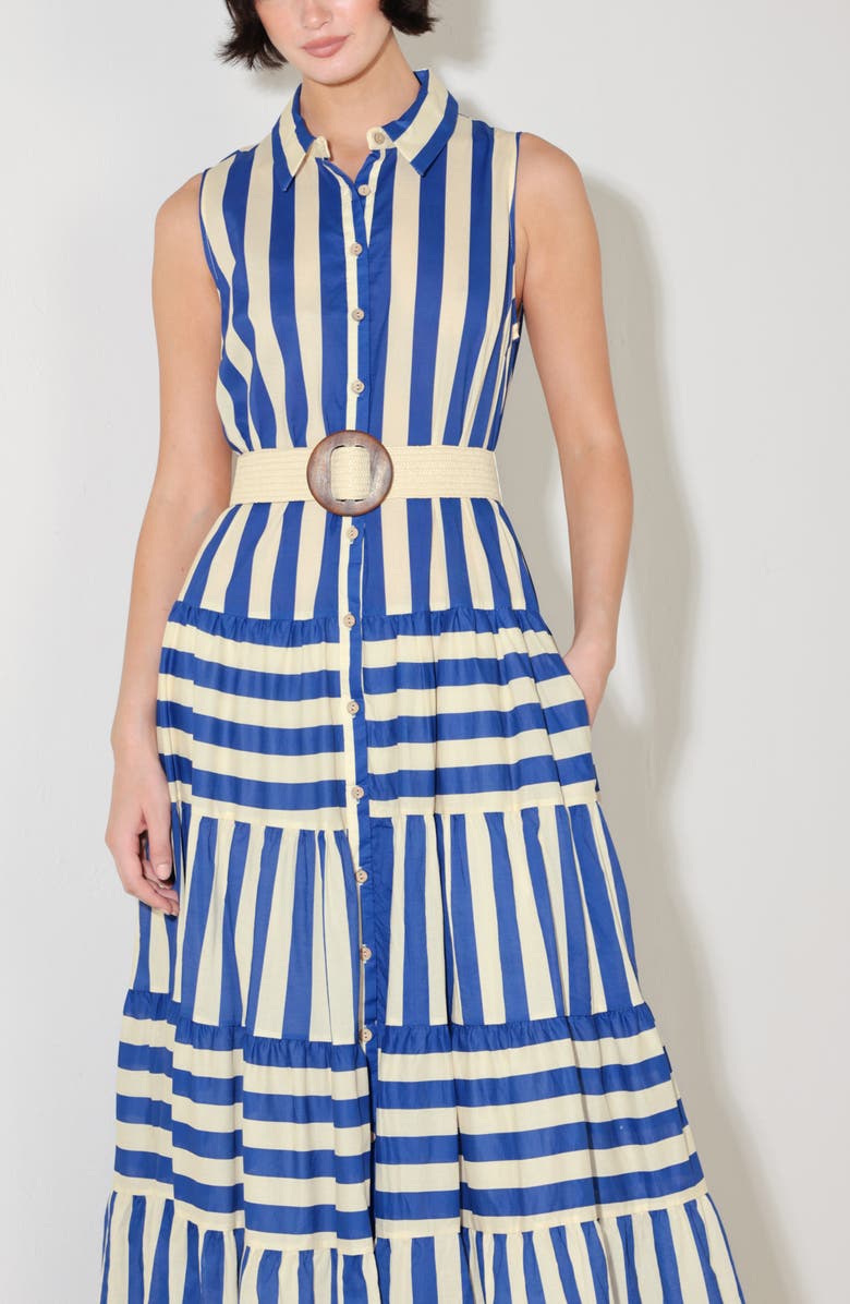 FREEMARKET Stripe Sleeveless Maxi Dress, Alternate, color, Blue/ Ivory