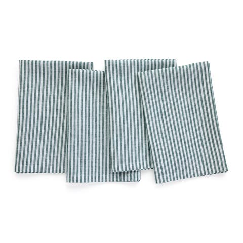 Linen Dinner Napkins - Narrow Stripe, 20" x 20" Inch