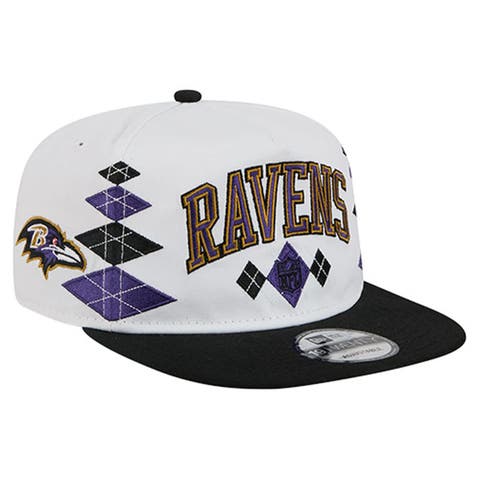 Men's New Era  White Baltimore Ravens Argyle 19TWENTY Adjustable Hat