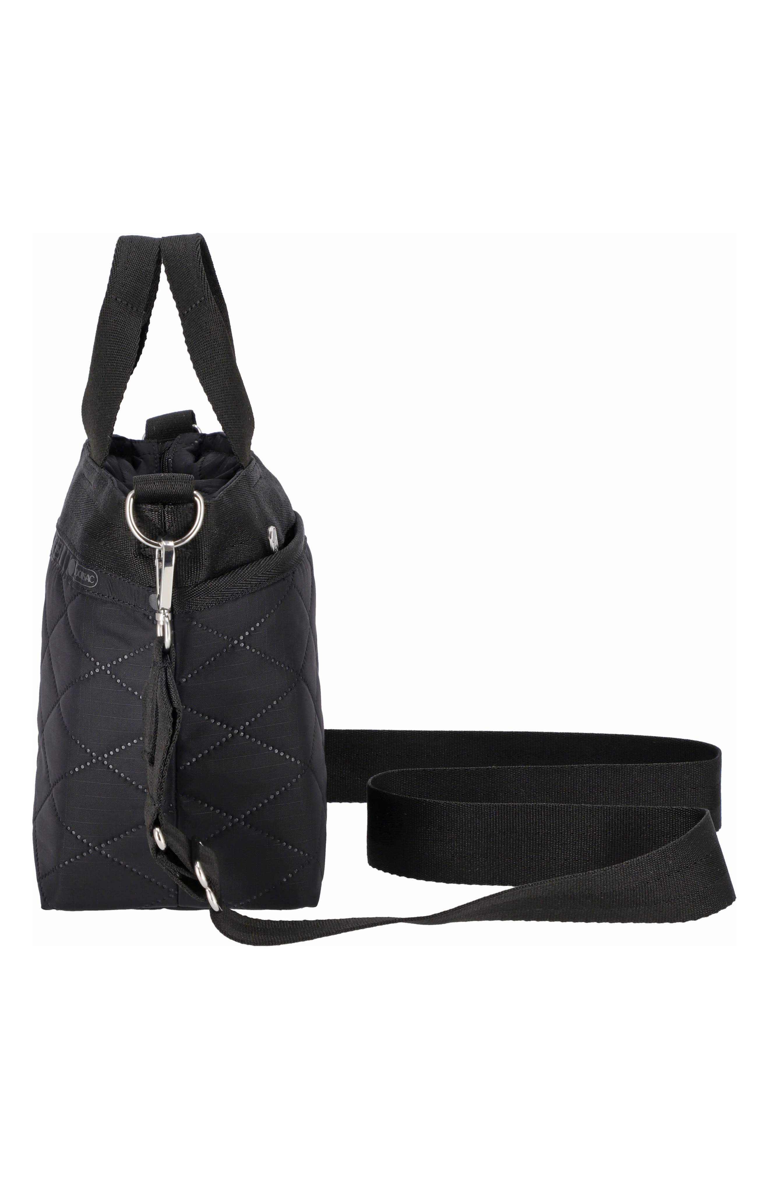 LeSportsac Small Bucket Tote Bag, Alternate, color, Black Cross Deboss