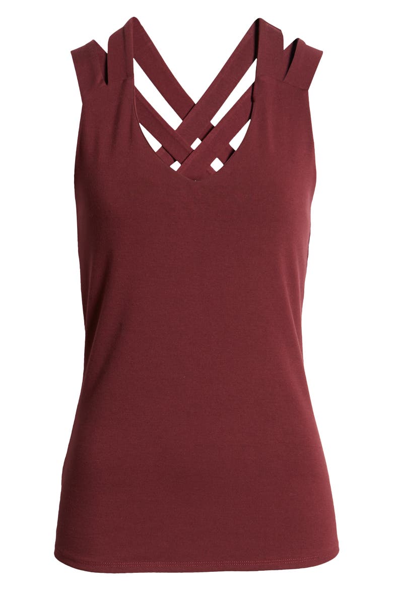 Strappy Layering Tank, Alternate, color, BURGUNDY