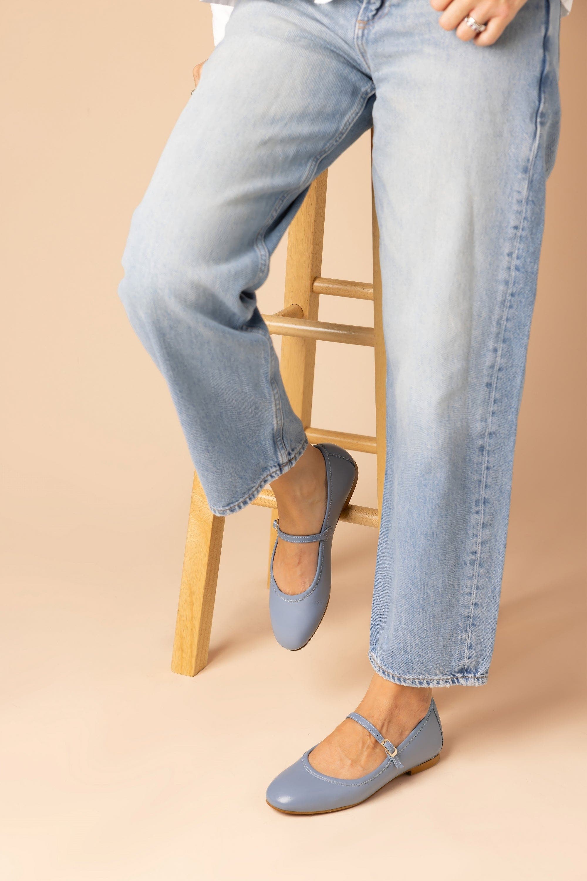 Menina Step Boheme Leather Mary Jane Flat, Alternate, color, Twilight Blue