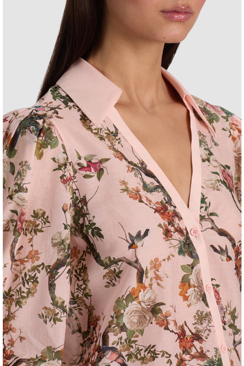 Charis Cotton & Silk Shirt, Alternate, color, SUNSET GROVE ENGLISH ROSE