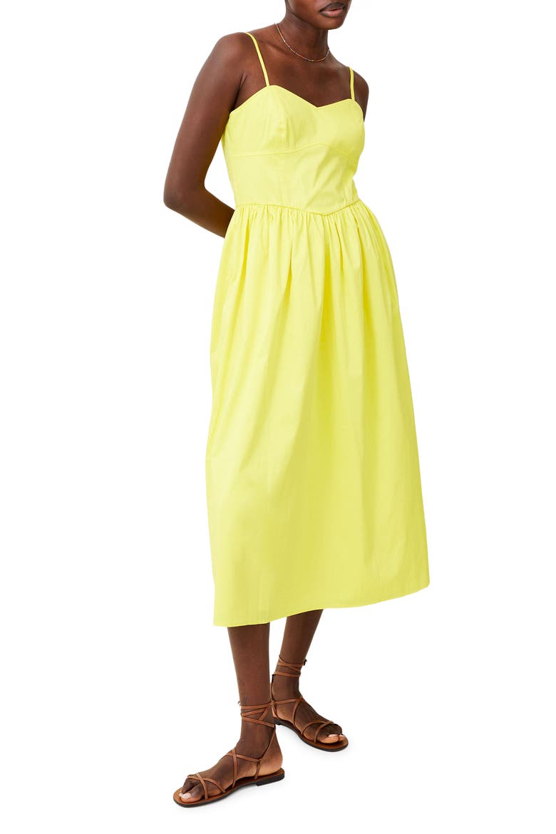 Florida Fit & Flare Midi Sundress, Main, color, BLAZING YELLOW