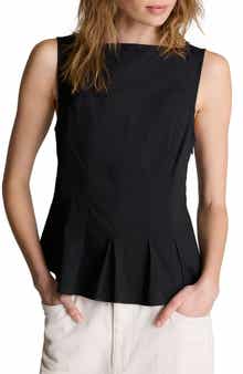 Sleeveless Pleated Peplum Top