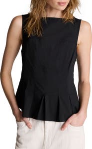 Kenneth Cole Sleeveless Pleated Peplum Top