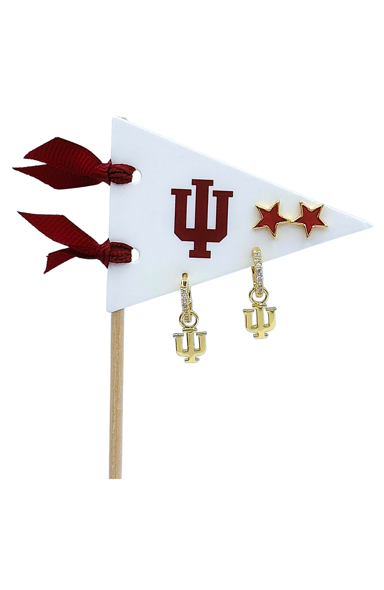 Color Shout Indiana Pennant Pair Earring Set, Main, color, Yellow Gold