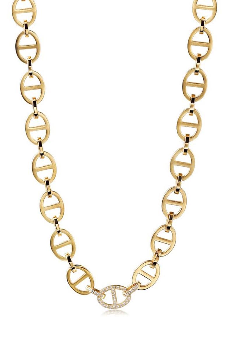 Jane Basch Designs Oval Chain Necklace, Main, color, Gold