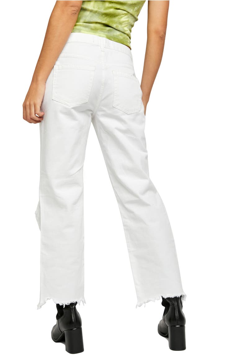 We the Free Maggie Mid Rise Ripped Straight Leg Jeans, Alternate, color, OPTIC WHITE