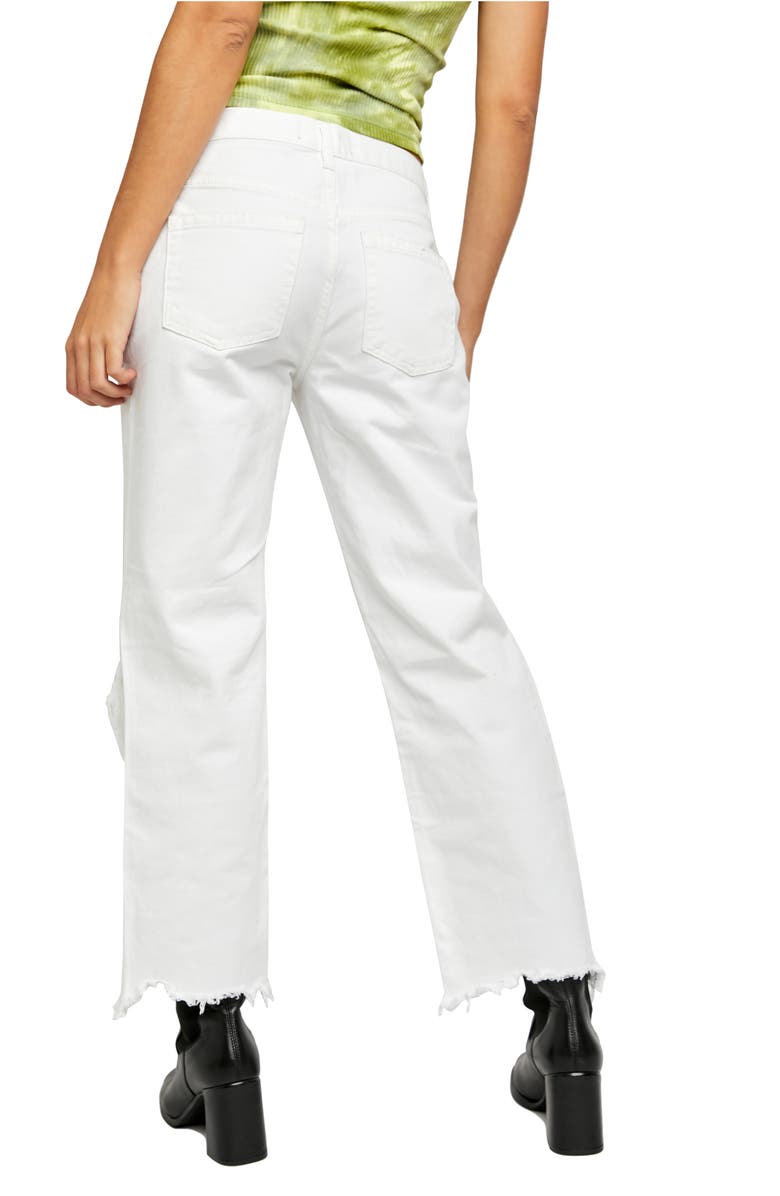Free People We the Free Maggie Mid Rise Ripped Straight Leg Jeans, Alternate, color,