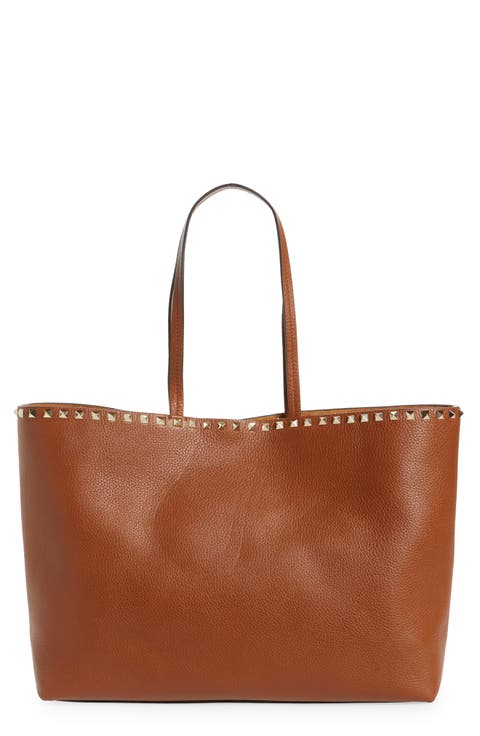Rockstud Leather Tote