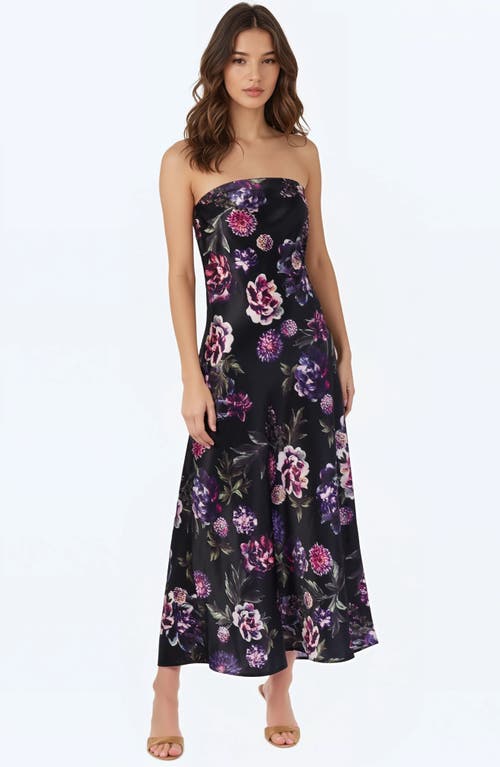Cami Nyc Noelle Strapless Satin Dress In Multi