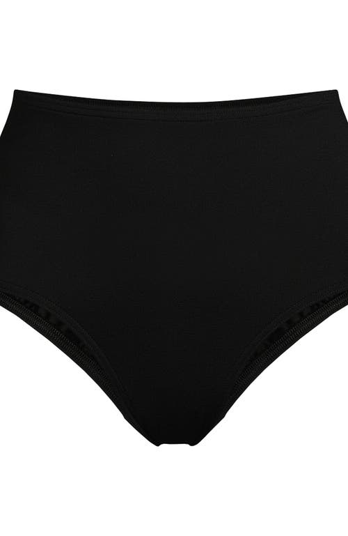 Lands' End Sculpting Suit Chlorine Resistant Targeted Control Retro High Waisted Bikini Swim Bottoms In Black