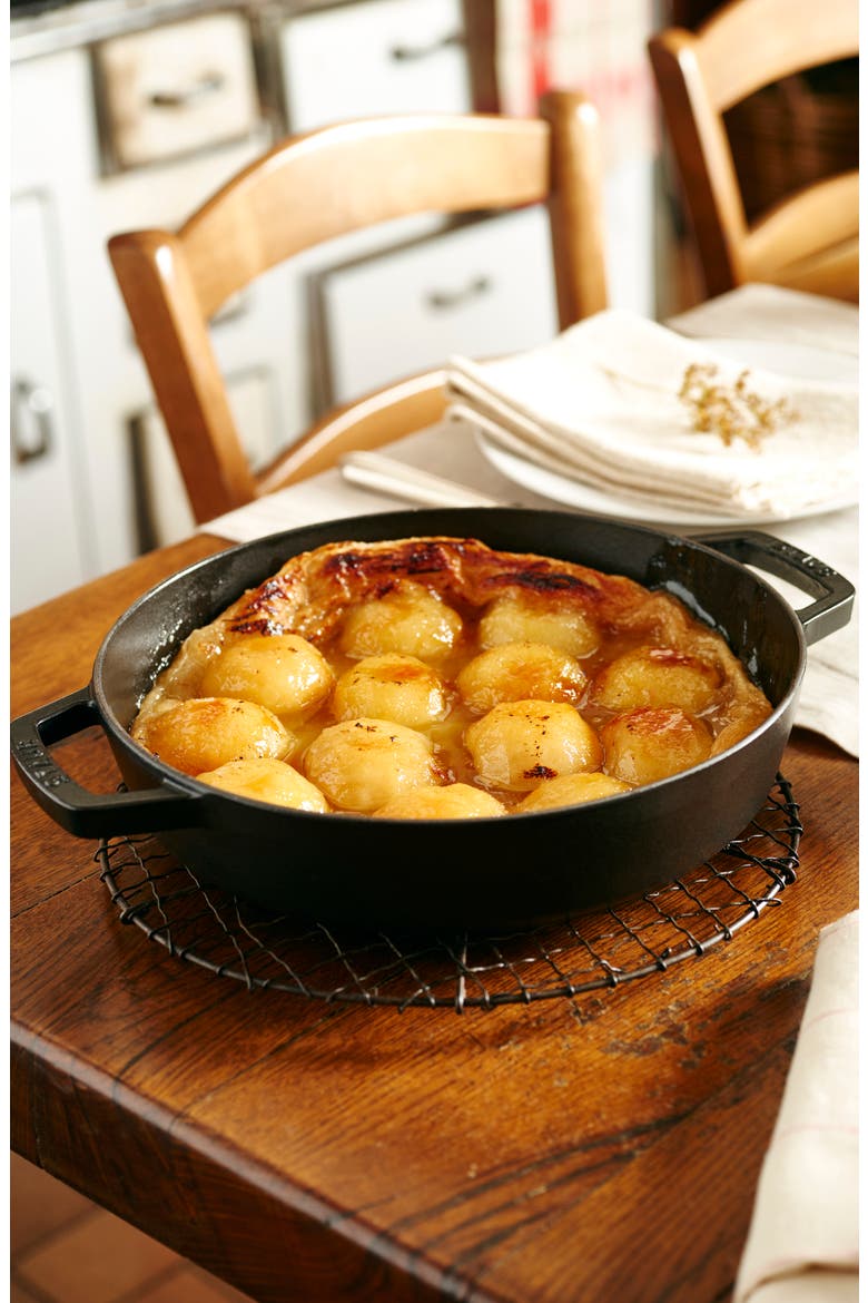 13-Inch Enameled Cast Iron Double Handle Fry Pan, Alternate, color, BLACK