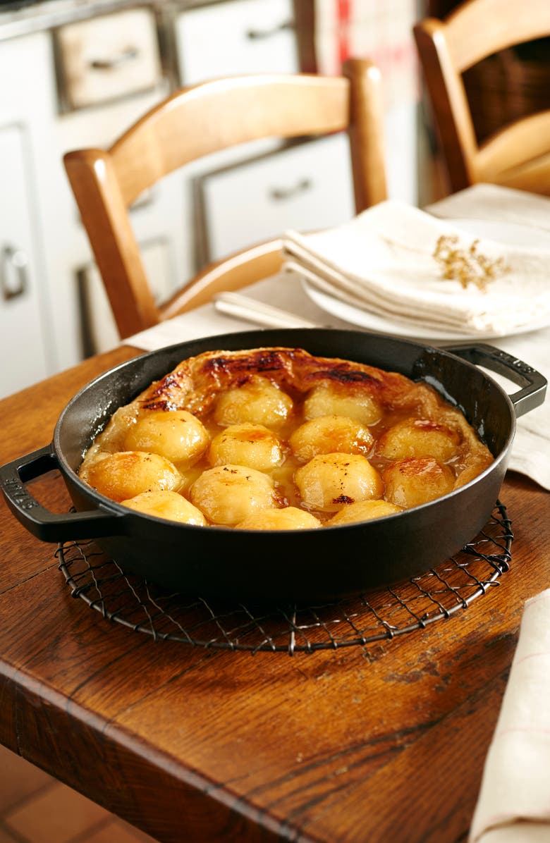 Staub 13-Inch Enameled Cast Iron Double Handle Fry Pan, Alternate, color, Black